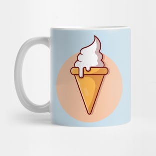 Ice Cream Cone Cartoon Vector Icon Illustration (2) Mug